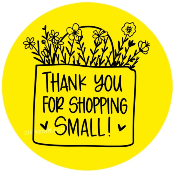 Thank You for Shopping Small Sticker – Small Business Packaging Labels – Cute - Picture 3 of 3